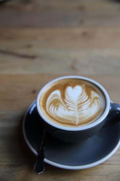 Coffee on wood background