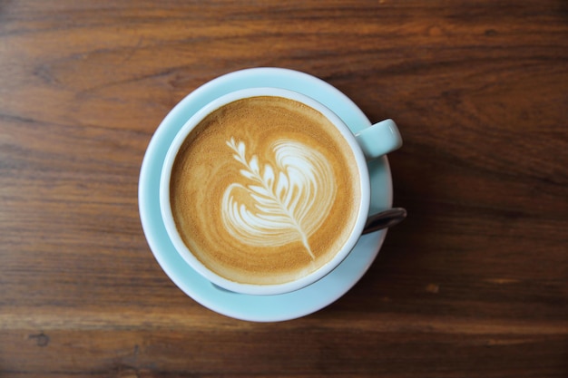 Coffee on wood background