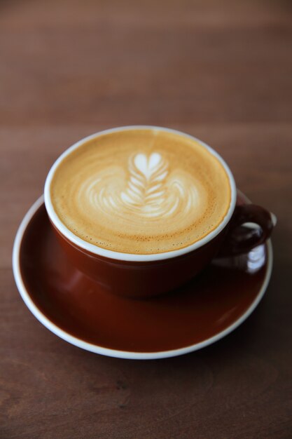 Coffee on wood surface