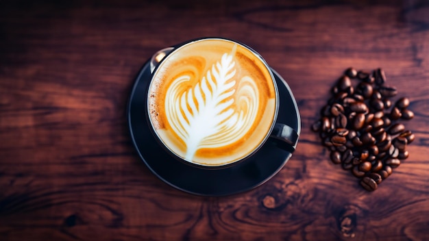 Coffee on a wood table