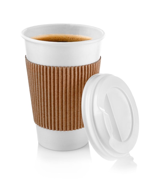 Coffeetogo Paper cup of coffee isolated on white