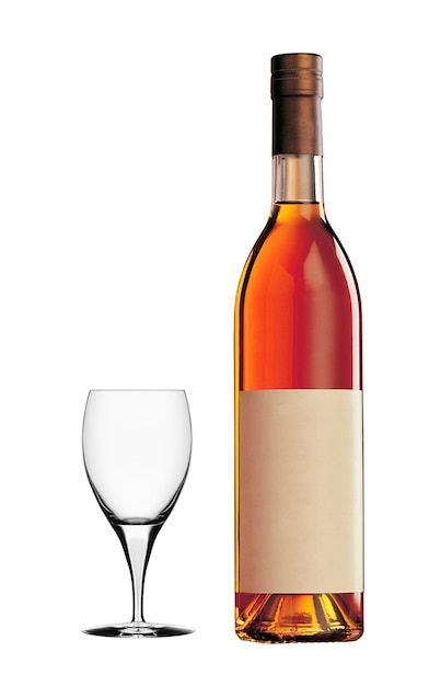 Cognac glas en fles