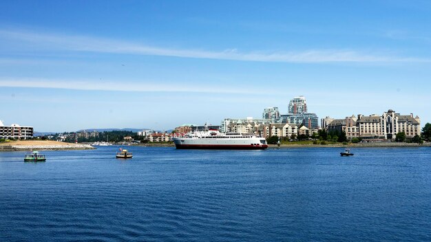 Photo the coho crossborder ferry docked at the inner harbor in victoria bc