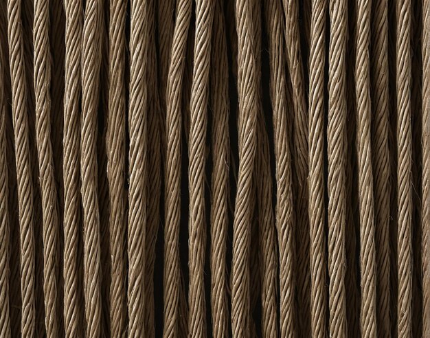 Photo a coil of brown rope