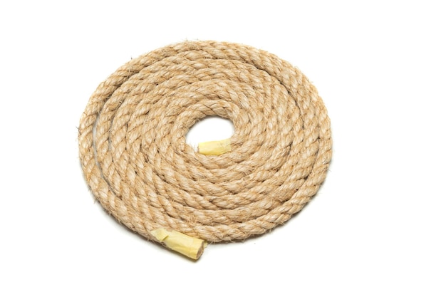 Coiled rope isolated over a white background