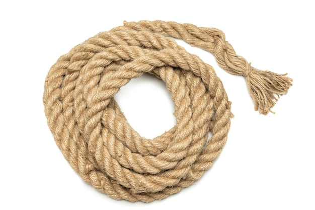 Coiled rope isolated over a white background