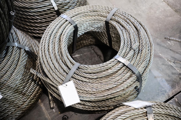 Coils of steel cable