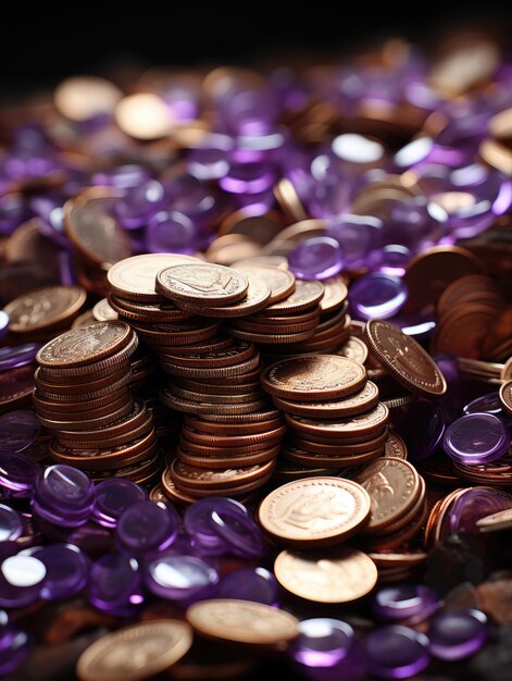 Photo coin background in purple