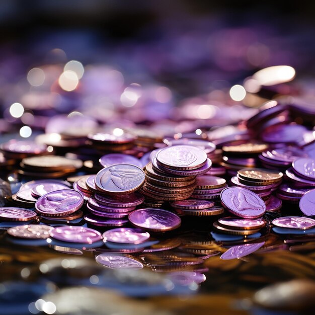 Photo coin background in purple