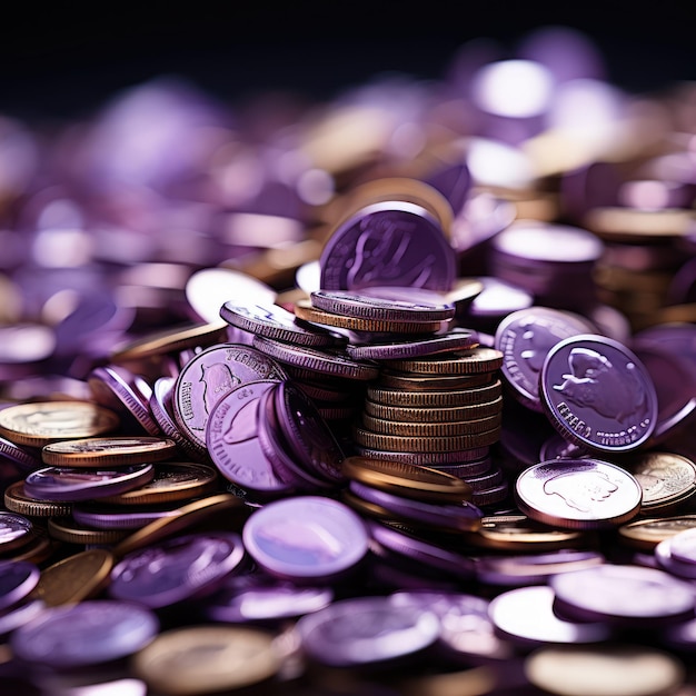 coin background in purple