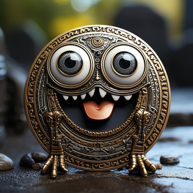 Coin Character with Googly Eyes and Tiny Arms