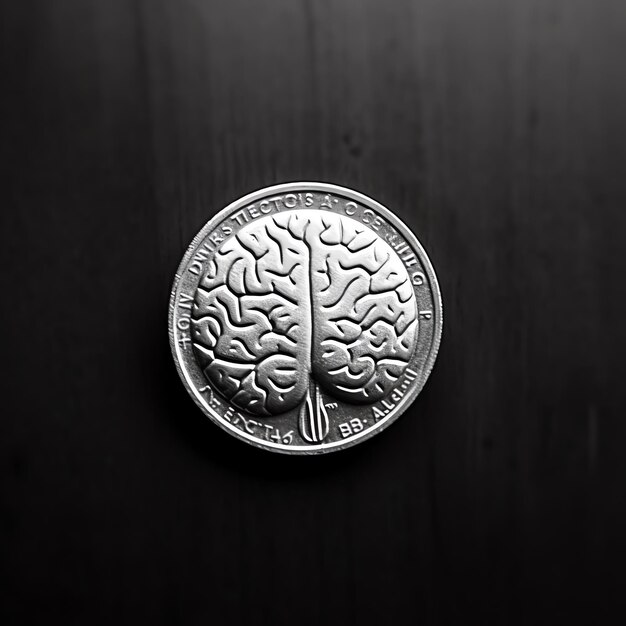 Photo a coin with a brain on it