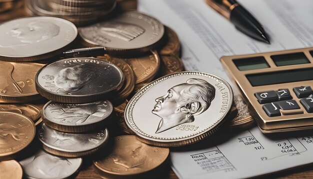 Photo a coin with a picture of a man on it