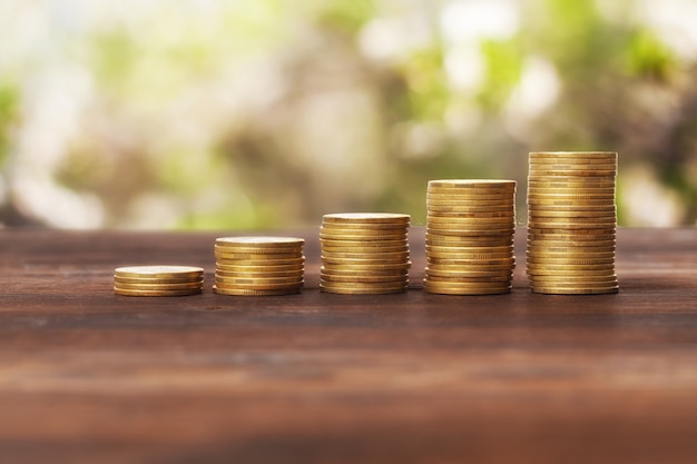 Coins stacked on each other