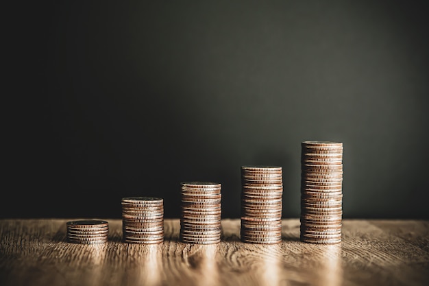 Coins stacked in a graph shape