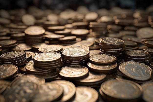 Coins on white background