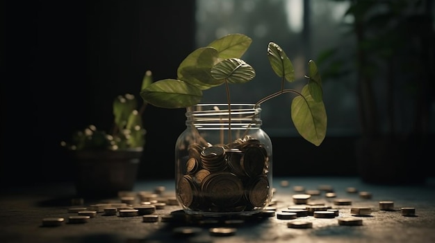 Coins with a plant Generative Ai