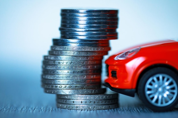 Coins with red car