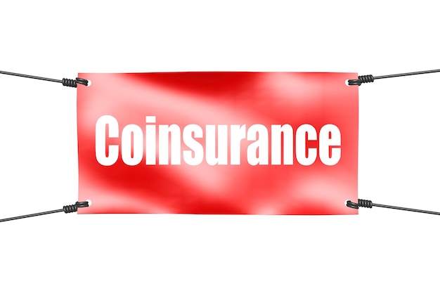 Coinsurance woord met rode banner