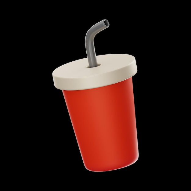 cola eten en drinken pictogram 3D-rendering op geïsoleerde background