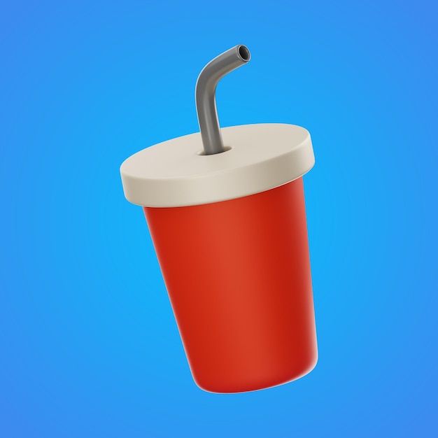 cola eten en drinken pictogram 3D-rendering op geïsoleerde background