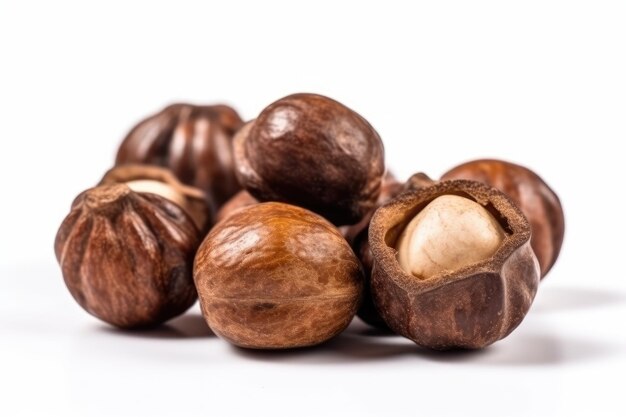 Cola nut isolated on white background Generative AI