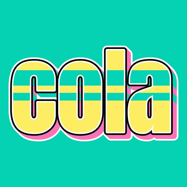 Foto cola typografie vintage 90's 3d-ontwerp gele roze tekst achtergrondfoto jpg