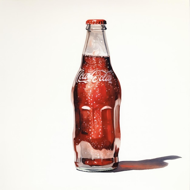 Photo cola watercolor illustration generative ai