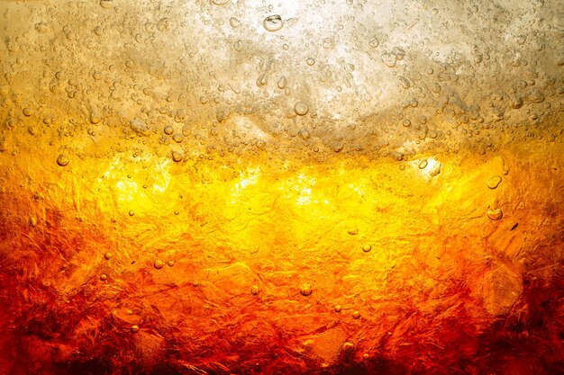 Photo cola with ice food background cola closeup design element beer bubbles macro