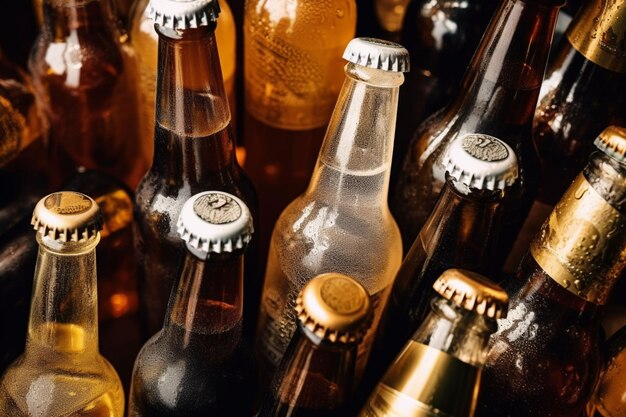 Photo cold beer bottles