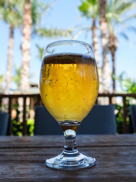 Cold beer in a hotel bar