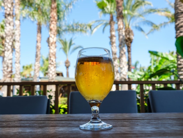 Cold beer in a hotel bar