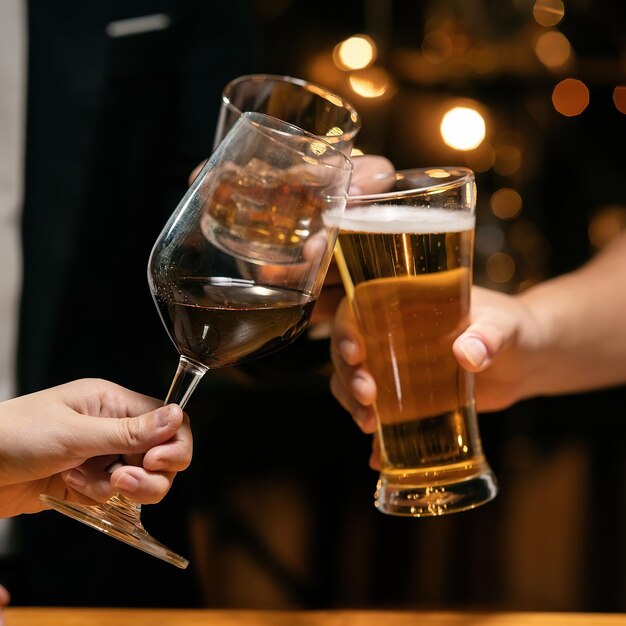 Photo cold beer mug refreshing alcoholic glass