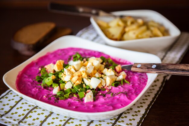 Cold beetroot soup