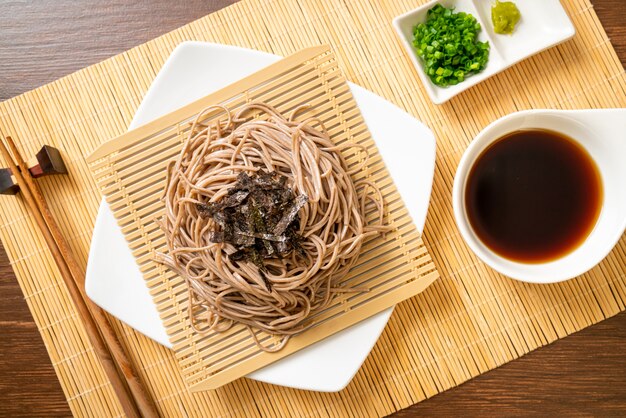 cold buckwheat soba noodles or zaru ramen