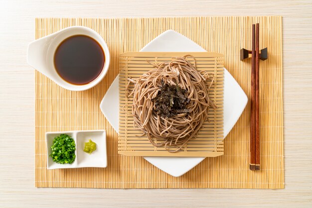 cold buckwheat soba noodles or zaru ramen