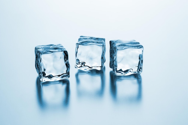 Cold clear ice cubes