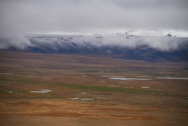 Cold cloudy weather in the steppe