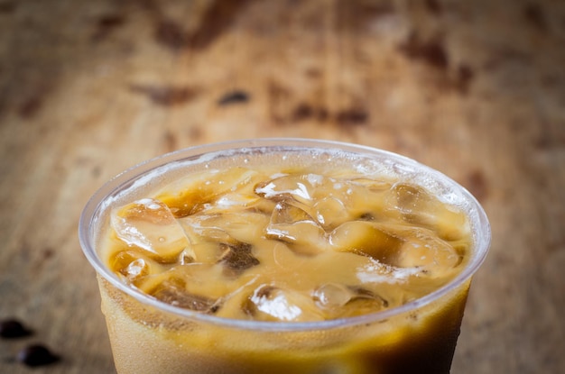 Cold Coffee On Wooden table