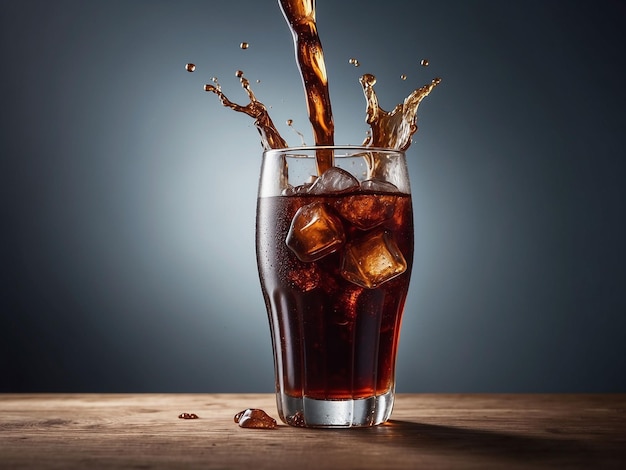 Photo cold coke in a glass