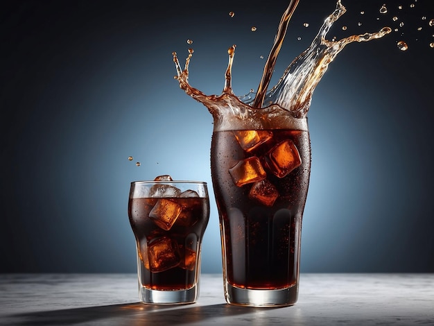 Cold coke in a glass