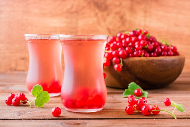 Cold compote made from fresh red currant berries