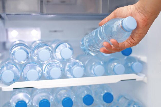 Cold drinking water in the refrigerator