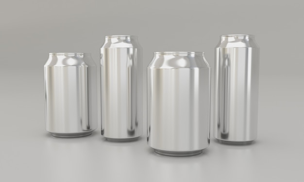 cold drinks in metal tins