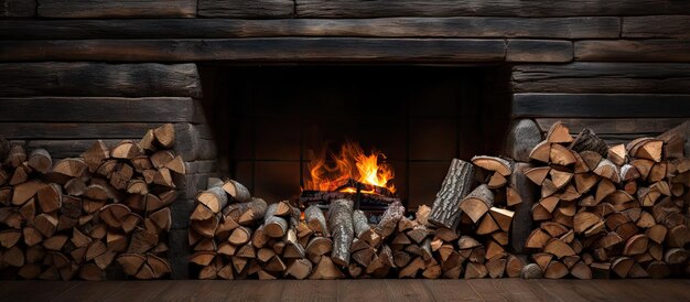 Cold firewood for the fireplace