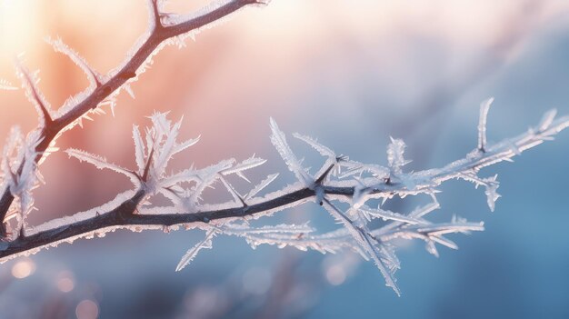 Cold frozen view branch winter