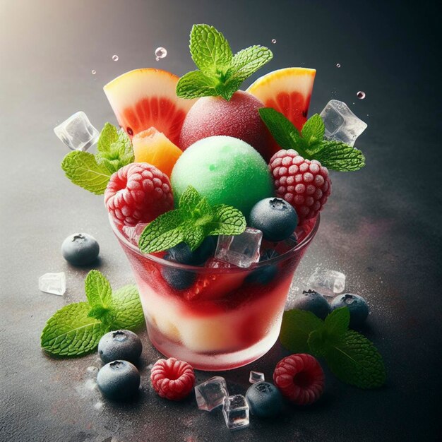 Foto insalata di frutta fredda