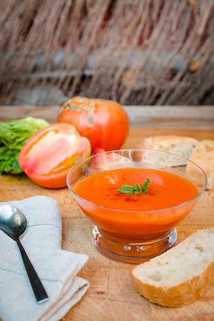 Cold gazpacho soup