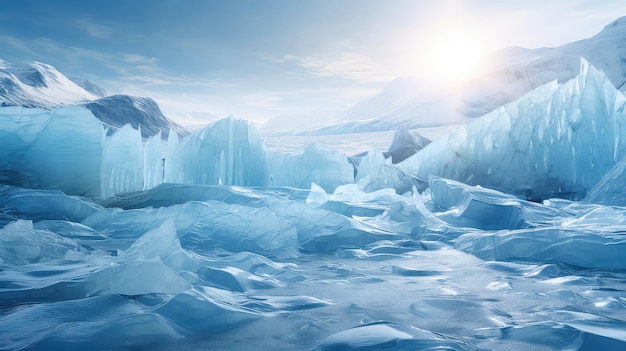 冷たい氷河の氷の背景