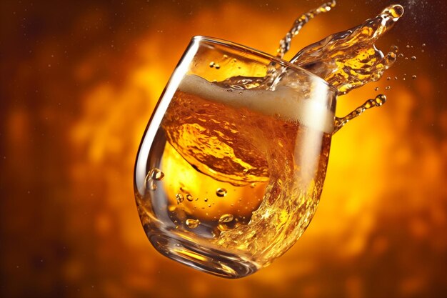 Холодный градиент фона пузырь напиток алкоголь брызг пива паб пена стекло генеративный ИИ